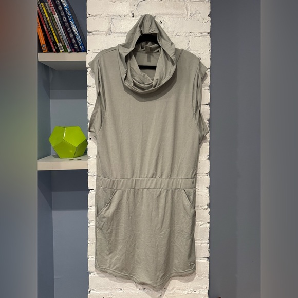 Bench Gathered Mini Dress Womens L Minimalist BoHo‎ Swim Coverup Beach Gray - Picture 1 of 7